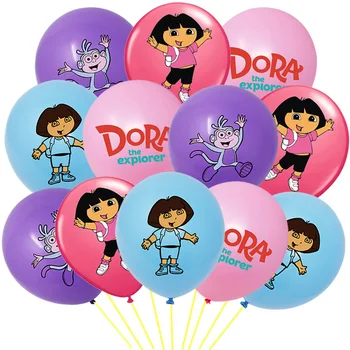 10 / 12pcs Dora Explorer balonlar 12inch TV ko'rsatish ta'lim maymun Dora Latex Ballons tug'ilgan kuni partiya qiz bolalar bezaklar o'yinchoqlar