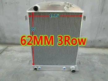 1932 yil FORD HI-BOY CHEVY dvigatelining panjara qobig'i uchun 32 AT / MT alyuminiy radiator 62 mm 3 qator