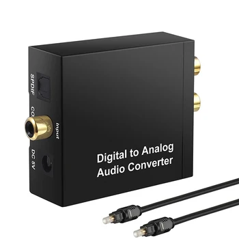 3,5 Mm Jek koaksial optik tolali raqamli analog Audio Aux RCA L / R konvertori Spdif raqamli Audio dekoder kuchaytirgichi