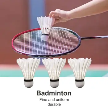 3/6 / 12pcs g'oz tuklari Badminton Shuttlecocks o'quv o'yin-kulgi uchun bardoshli yuqori elastiklik Badminton