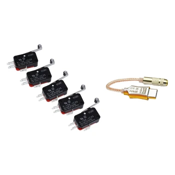 5 dona 3 ta terminal miniatyura mikro kaliti yangi turdagi C dan 3,5 Mm gacha Audio kabel adapteri DAC dekoder konvertori