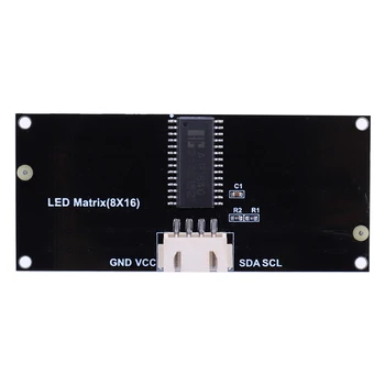 8x16 LED boshqaruv moduli I2C aloqa nuqta matritsasi moduli 3.3-5V nuqta matritsasi 4PIN simli LED displey moduli