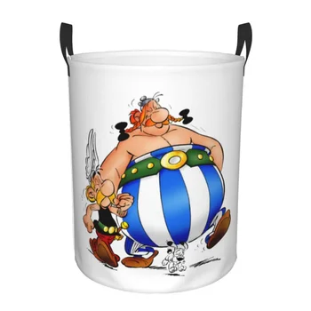 Anime va Asterix Obelix Idefix kir yuvish savati bolalar bog'chasi o'yinchoqlari uchun yig'iladigan kiyimlar uchun to'siq