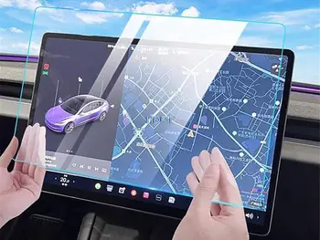 Avtomobil Uslubi Markaziy Boshqaruv Navigatsiya Displey Ekrani Tesla Model 3 2023 +Uchun Temperli Plyonkali Orqa Konditsioner Trim Stikeri