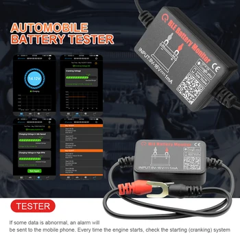 BM2 avtomobil batareya Monitor Bluetooth-mos 4.0 IOS Android tizimi uchun Cranking kuchlanish Test zaryadlash ble avtomobil batareya Analyzer