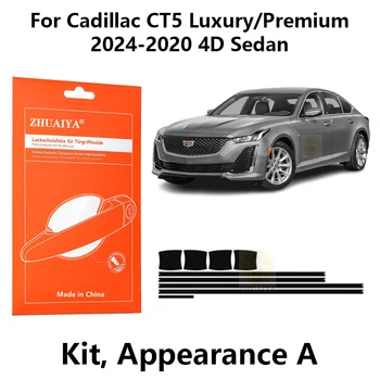 Cadillac CT5 Luxury/Premium2024-2020 4d Sedan uchun ZHUAIYA eshik chetini himoya qiluvchi eshik tutqichi stakan bo'yoq himoya plyonkasi TPU PPF