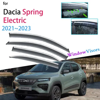 Dacia Spring Electric EV 2021 2022 2023 uchun oyna Visorlari deflektorli ayvon Quyosh Yomg'irshield soyalari qo'riqchi avtomobil aksessuarlari 4 dona