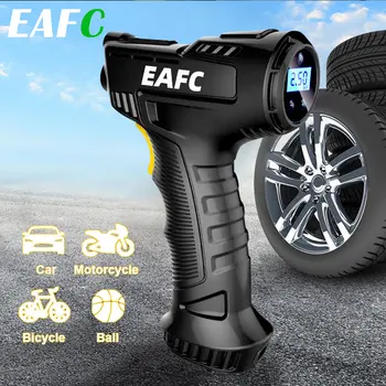 EAFC 120 Vt qo'l havo kompressori simsiz/simli shishiriladigan nasos portativ havo pompasi shinalari shamollatgichi avtomobil velosiped to'plari uchun raqamli