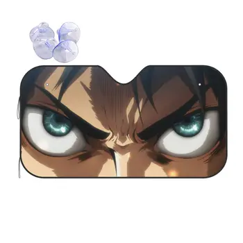 Eren Eye Polyester shisha Sunshade 70x130cm Titan Anime plyonkalariga hujum Sunshade Visor Quyosh pardasi
