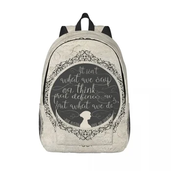 Kollej maktab o'quvchilari uchun Sense va Sensibility Quote Laptop xalta erkaklar ayollar moda Bookbag Jane Austen Bag