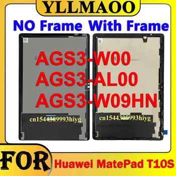 MatePad T 10s T10S AGS3-V00 AGS3 - AL00 AGS3-V09HN LCD displey sensorli Raqamlashtiruvchi sensori uchun yangi sinovdan o'tgan ekran yig'ish ramkasi