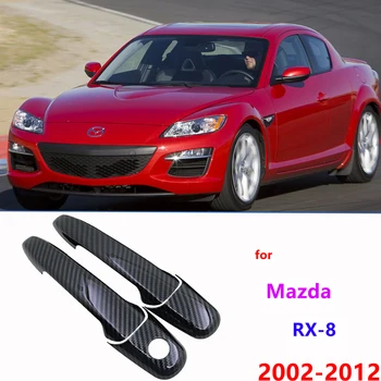 Mazda RX-8 RX8 RX uchun qora uglerod tolasi 8 2002 2003 2004 2005 2006 2007 2009 2010 2011 2012 eshik tutqichi qopqog'i avtomobil aksessuarlari
