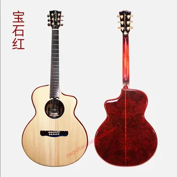 Merida MIG barcha qattiq akustik gitara, tebranish pikapi bilan jihozlangan, yuqori sifatli 41 dyuymli kesilgan gitara uchta rang