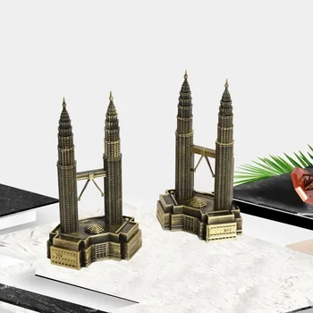 Metall Petronas Egizak Minoralari Kuala Lumpur Malayziya Landmark Qurilish Modeli Turistik Yodgorlik Uy Stoli Dekor Aksessuarlari Mebel