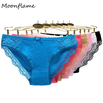 Moonflame yangi vorisi 2023 Briefs Underpants M-XL xonimlar Lace ichki 5 dona / uchastkalar Sexy ayollar paxta Panties 89335