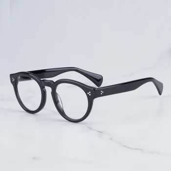 Original Retro Cool Black Glasses Frame Ov5475 Rosden Round turi erkaklar va ayollar uchun qo'lda tayyorlangan qalinlashtiruvchi asetat miyopi ko'zoynaklari