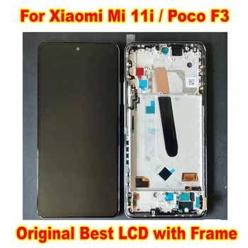 Poco F3 m2012k11ag uchun original LCD displey Xiaomi Mi 11i Redmi K40 Pro uchun sensorli ekranli Digitizer yig'ish shisha sensori ramkasi