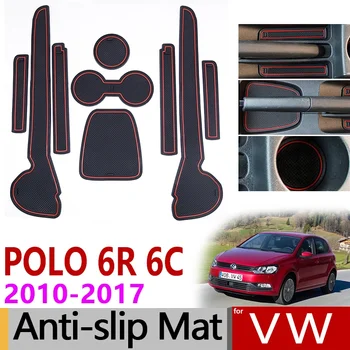 Polo 6R 6C uchun anti-Slip rezina Mats darvozasi uyasi Kubogi Mat 2010 2011 2012 2013 2014 2015 2016 2017 MK5 Volksvagen GTI Aksessuarlar
