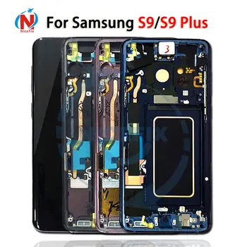 Samsung GALAXY S9 G960f S9 Plus g965f lcd uchun ramka bilan Samsung S9 LCD s9 plus displey sensorli ekran Digitizer uchun