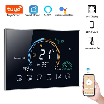 Smart Tuya Alexa ovozli boshqaruv aqlli Dasturlashtiriladigan termostat ilovasini boshqarish echo Google Home uchun LCD suv/Gazli Qozon isitish