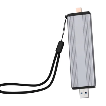 V206 SSD tashqi qutisi mini USB3. 1 Gen2 SSD qattiq disk qutisi alyuminiy 10Gbps USB + Type-C Dual interfeysi m2 NVMe PCIe uchun ulang va O'ynang