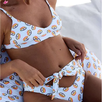 VOLALO Sexy dizayner cho'milish kostyumlari ikki qismli plyaj kiyimlari bosma ayollar mayo 2023 Push up Bikini to'plami yuqori sifatli suzish kiyimlari yangi